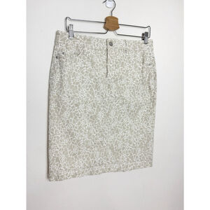 NYDJ Women’s Animal Print Tan High Waist Skirt Lift Tuck Technology 10 Western